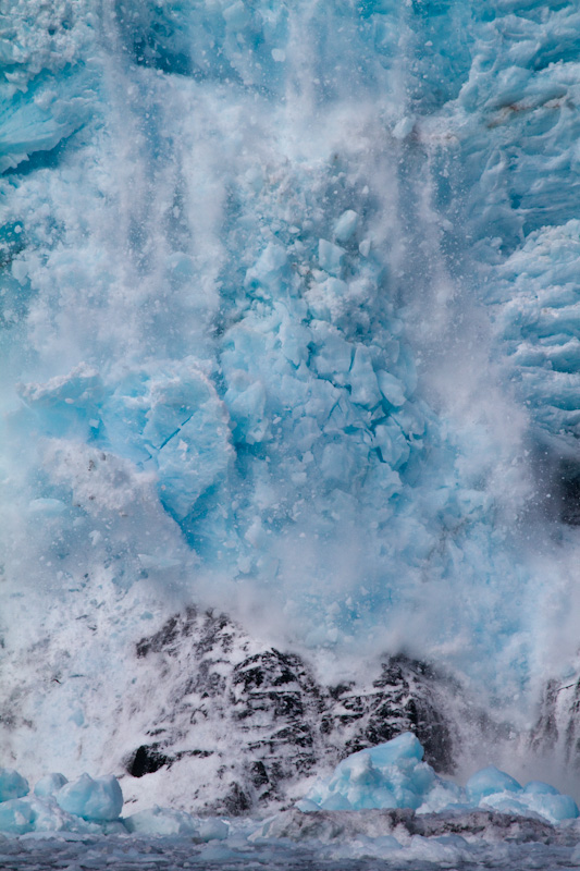 Aialik Glacier Calving Into Ocean